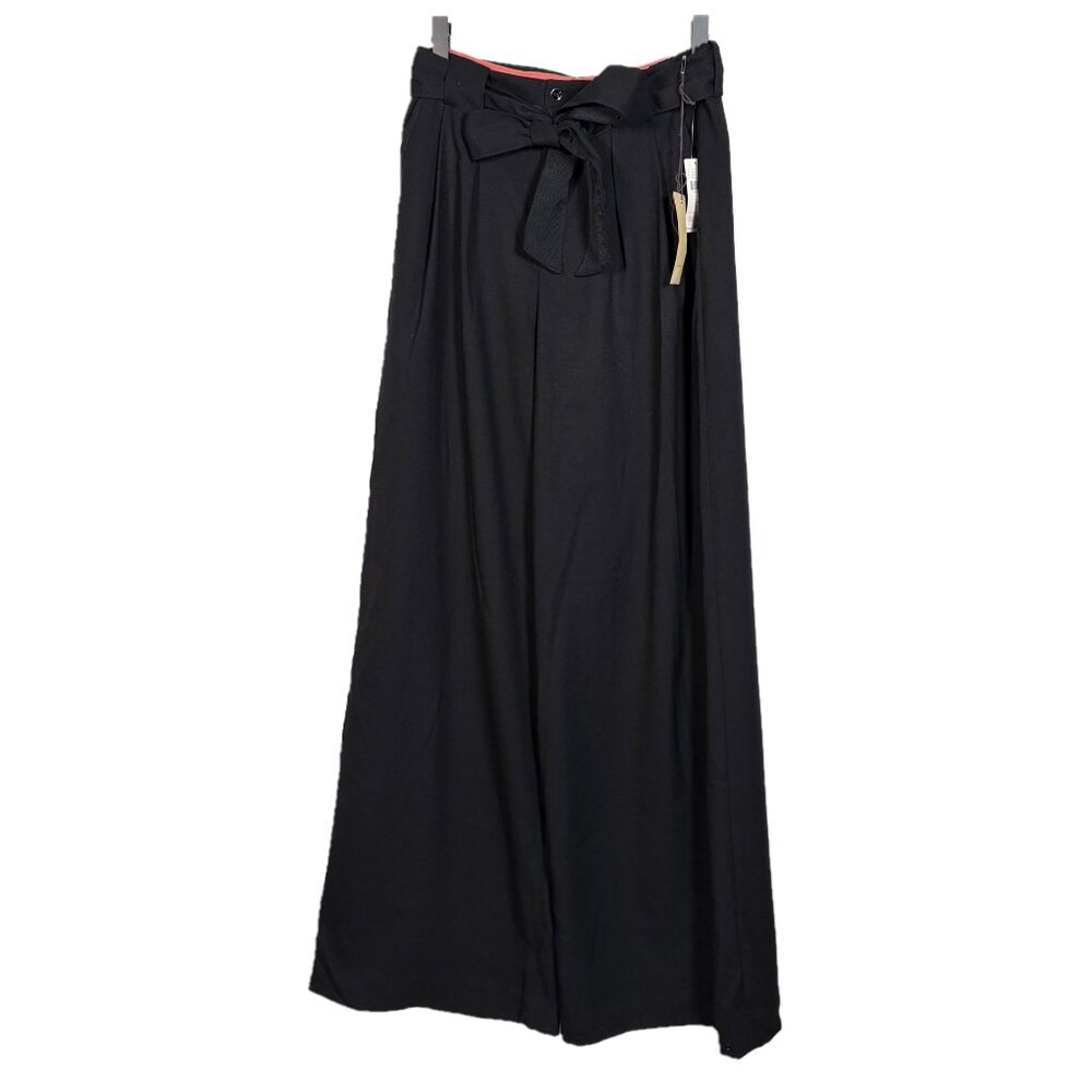 Anthropologie Elevenses Wide Leg Bow Tie Front Valera Trousers Size 4